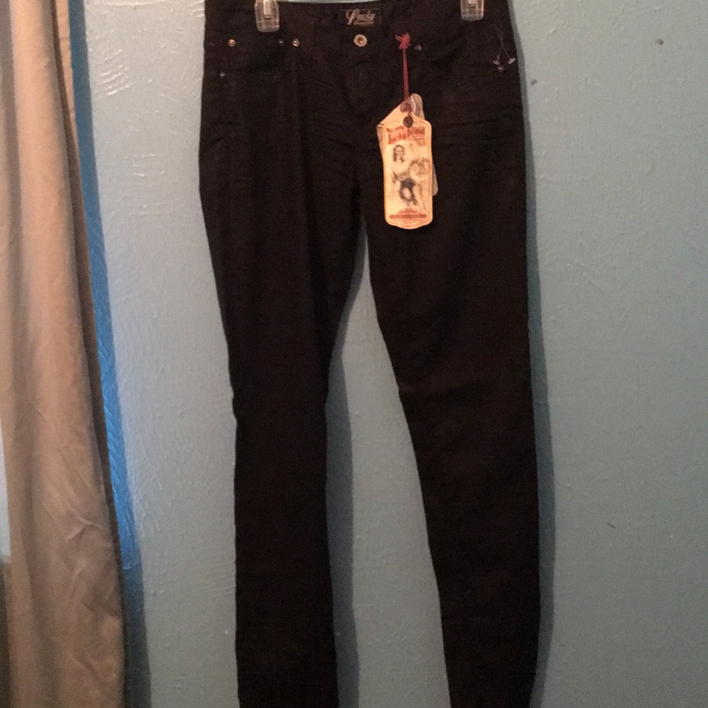 Lucky brand black shiny jeans